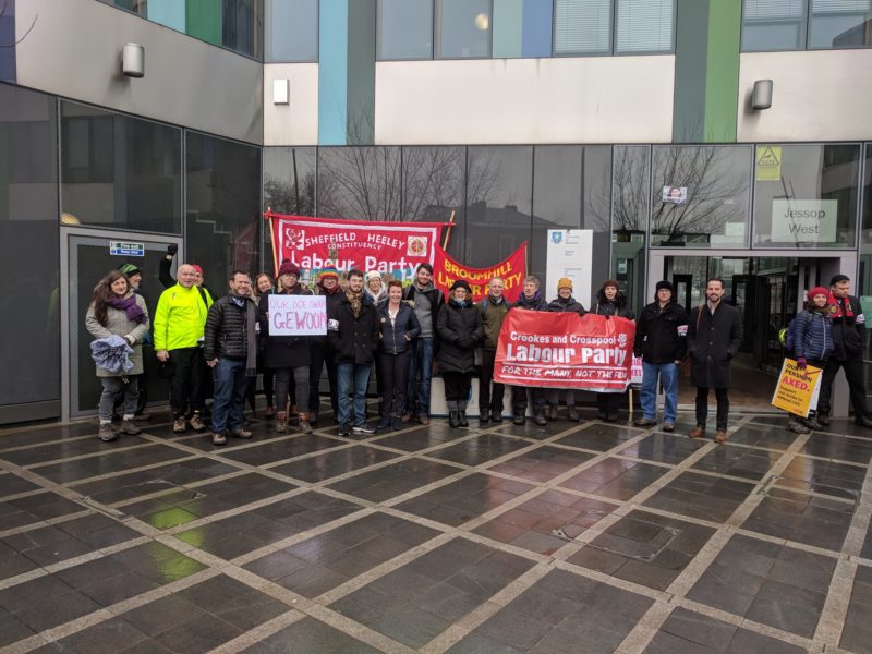 Louise on the picket line with UCU workers