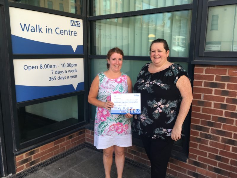 Louise with Helen Clements at Broad Lane Walk In Centre