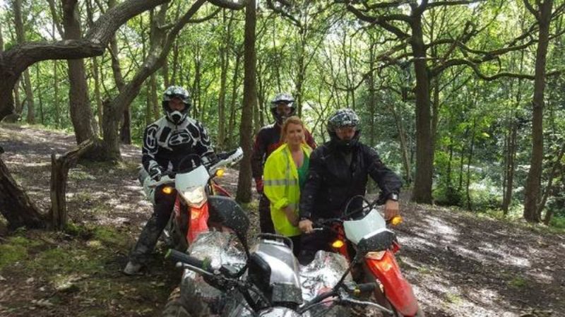 Louise with off road bike team