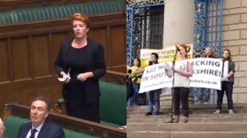 Louise Haigh in Parliament and in Sheffield, speaking out against fracking