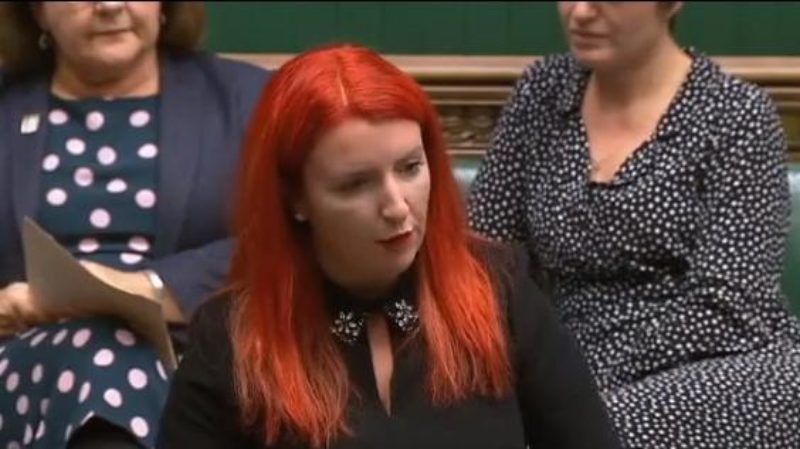 Louise speaking against austerity in Parliament.