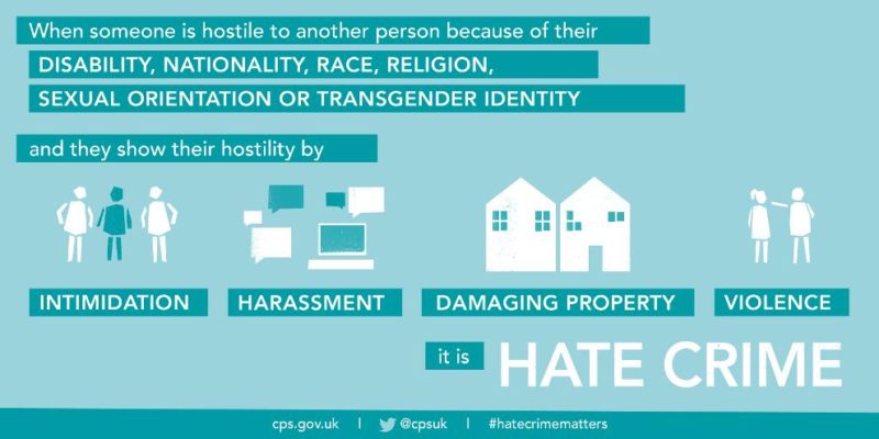 My heart goes out to all of those people in our community who have been victims of hate crime.