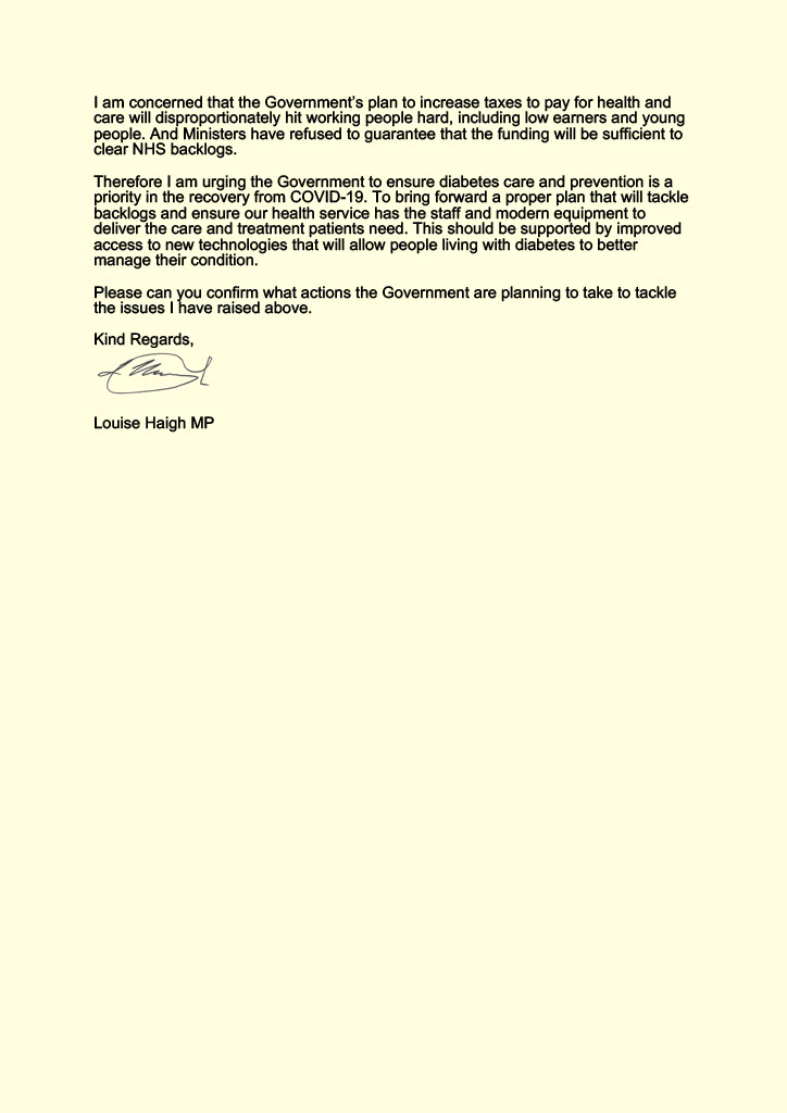 Diabetes Letter