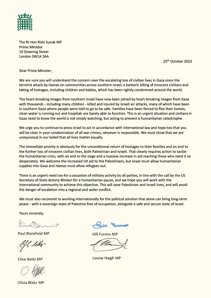 Letter to Rishi Sunak